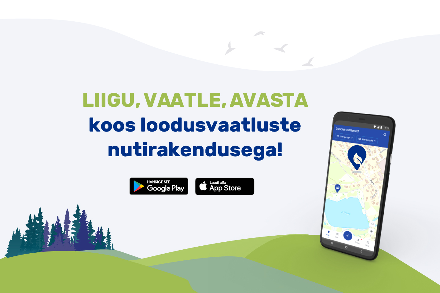 loodusvaatluste rakenduse flaier