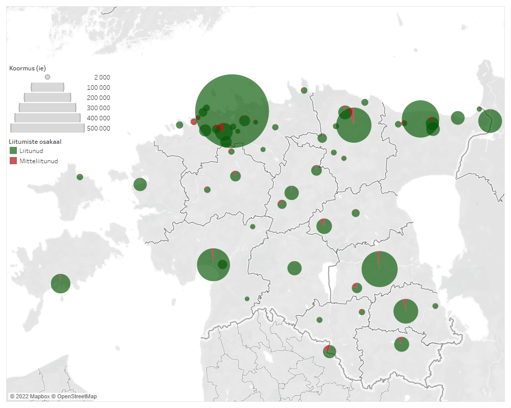 Kanaliseerituse osakaal reoveekogumisaladel üle 2000 ie