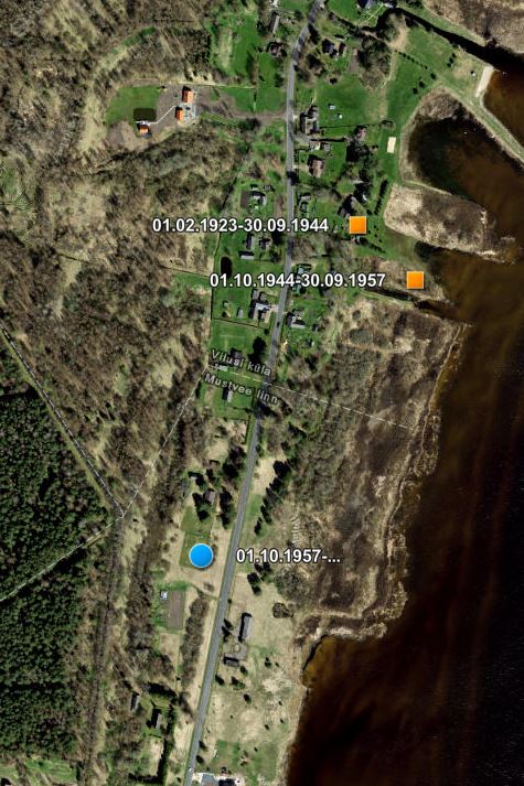 Tiirikoja ilmajaama asukoha muutus kaardil lÃ¤bi ajaloo
